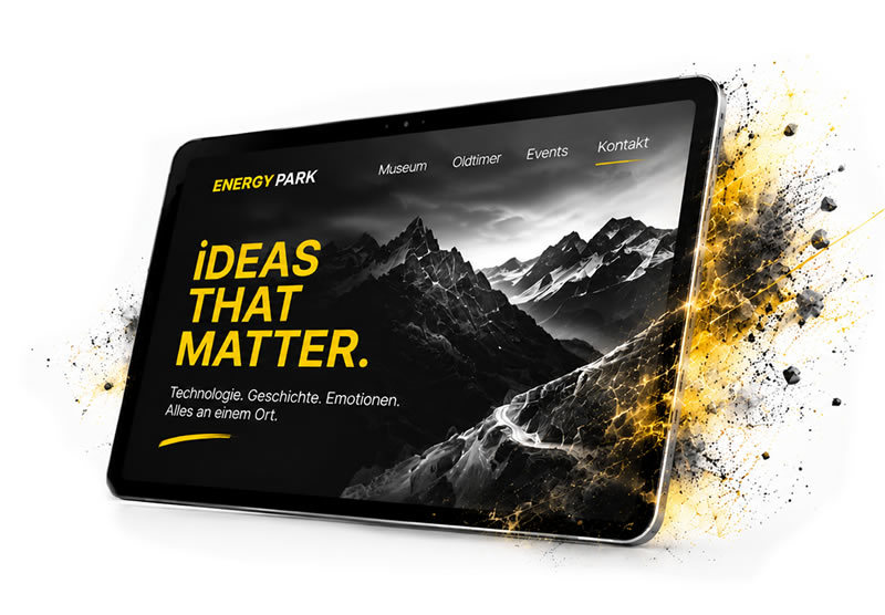 Notebook mit einer Website im b&d-Look